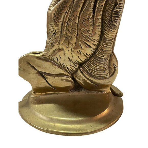 Vintage Brass Praying Hands Book Ends Used MCM - Picture 3 of 16